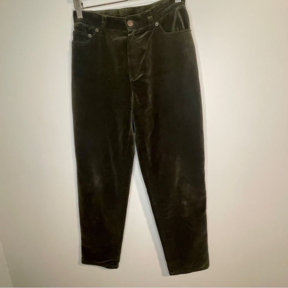 Lauren Ralph Lauren Velvet Pants Woman Size 4P Dark Green